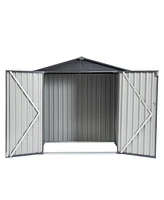 Mondawe 6X4X6Ft Garden Metal Outdoor Storage Shed Outdoor Storing Tools Rainproof Hinge Door Version