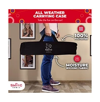 Swooc 2-in-1 Shuffleboard and Curling | 100% Solid Wood Shuffleboard Table (4ft) | With 5+ Games | Board Game Table Top Games