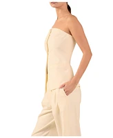 endless rose Women's Strapless Buttoned Long Top