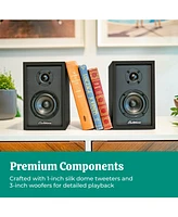 Electrohome Berkeley 2.0 Stereo Powered Bookshelf Speakers with Built-in Amplifier and 3" Drivers for Turntable, Tv, Pc and Wireless Music Streaming f