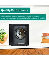 Electrohome Montrose Wireless Upgradable Vinyl Record Player, with Huntley, Powered Bluetooth Bookshelf Speakers, 3" Driver, for Natural Acoustics, Te