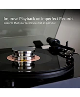 Fluance HiFi Vinyl Record Weight Stabilizer High Mass 760 gram Steel Lp Disc Turntable Accessory with Protective Velvet Pad for Vibration Damping (RW0