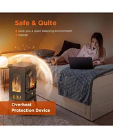Cowsar Electric Fireplace Stove, Freestanding Fireplace Heater with Realistic Flame, 1000/1500W Fireplace Heater, Overheating Safety Device, Thermosta