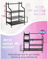 Mythinglogic Yoga Mat Storage Racks Gym Sports Equipment Storage organizer With Black Finish
