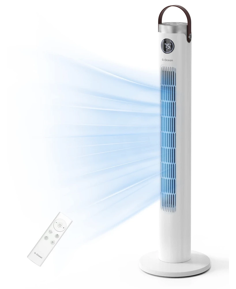 Ltmate Global Inc. Tower Fan with Remote, 46 Inch Oscillating Fan with 24-Hour Timer, Quiet Floor Fan with 3 Modes & 3 Speeds Settings, Sleep Light Of