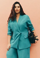 Eloquii Plus Tie Waist Soft Suiting Blazer