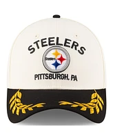 New Era Men's Cream/Black Pittsburgh Steelers 2025 Nfl Draft 39THIRTY Flex Hat