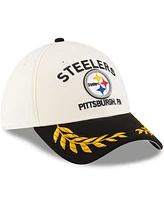 New Era Men's Cream/Black Pittsburgh Steelers 2025 Nfl Draft 39THIRTY Flex Hat