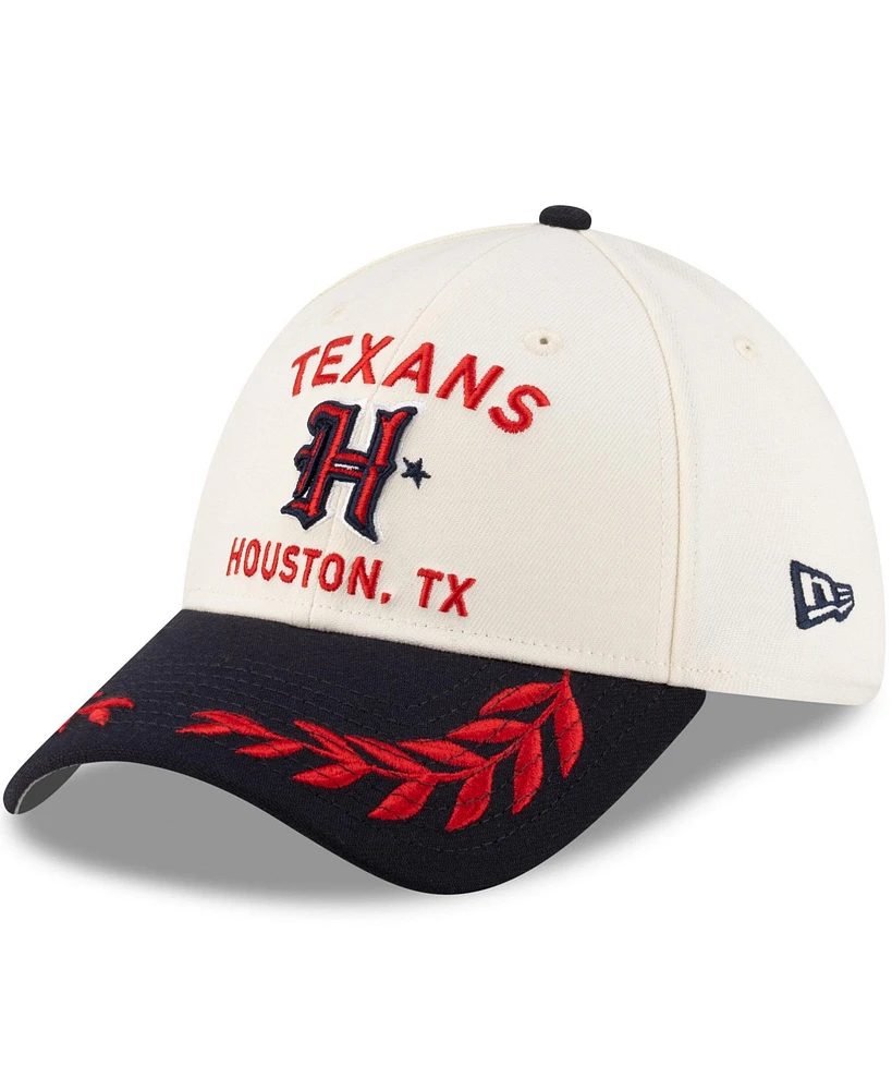 New Era Men's Cream/Navy Houston Texans 2025 Nfl Draft 39THIRTY Flex Hat