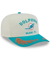 New Era Men's Cream/Aqua Miami Dolphins 2025 Nfl Draft A-Frame 9FIFTY Snapback Hat