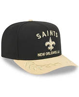 New Era Men's Black/Gold New Orleans Saints 2025 Nfl Draft A-Frame 9FIFTY Snapback Hat