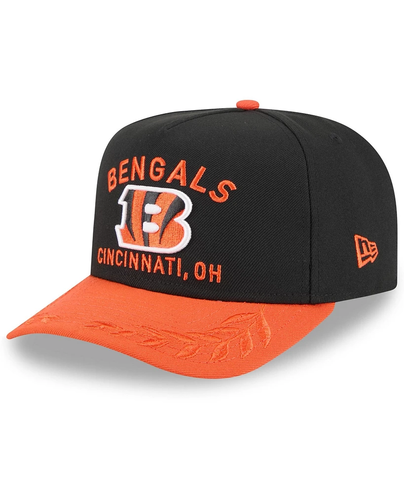 New Era Men's Black/ Cincinnati Bengals 2025 Nfl Draft A-Frame 9FIFTY Snapback Hat