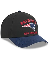 New Era Men's Black/Navy New England Patriots 2025 Nfl Draft 9FORTY A-Frame M-Crown Adjustable Hat