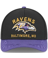 New Era Men's Black/Purple Baltimore Ravens 2025 Nfl Draft 9FORTY A-Frame M-Crown Adjustable Hat