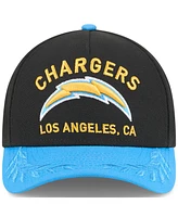 New Era Men's Black/Powder Blue Los Angeles Chargers 2025 Nfl Draft 9FORTY A-Frame M-Crown Adjustable Hat