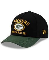 New Era Men's Black/Green Green Bay Packers 2025 Nfl Draft 9FORTY A-Frame M-Crown Adjustable Hat