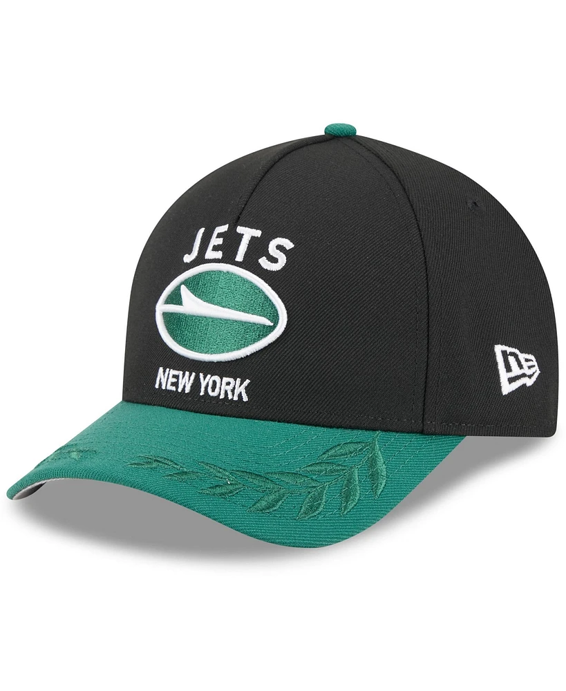 New Era Men's Black/Green New York Jets 2025 Nfl Draft 9FORTY A-Frame M-Crown Adjustable Hat