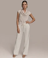 Donna Karan New York Women's Tie Waist Wide-Leg Pants