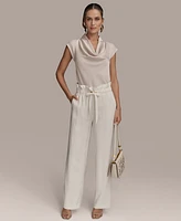 Donna Karan New York Women's Tie Waist Wide-Leg Pants