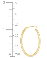 Polished Tube Classic Medium Hoop Earrings in 10k Gold, 1.2"