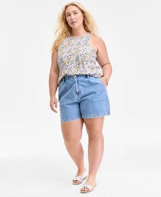On 34th Trendy Plus Size Floral Print Tank Top Denim Shorts Exclusively At Macys