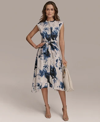Donna Karan New York Women's Printed Tie-Front Dress