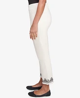 Alfred Dunner Women's Natural Instinct Classic Cuffed Medallion Ankle Pants