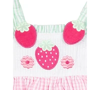 Rare Editions Baby Girls Strawberry Seersucker Dress