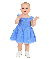 Rare Editions Baby Girls Smocked Eyelet Dress