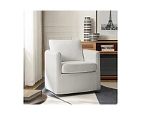 Modern Asser Slipcovered Swivel Chair