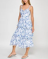 Trixxi Juniors' Tiered Floral-Print Midi Dress