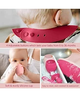 Sperric Toddler Silicone Feeding Set Led Weaning Utensils, Silicone Bibs Feeding Cups Smooth Waterproof Material For Practical Eating