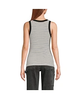 Lands' End Women's Drapey Rib Fitted Tank Top