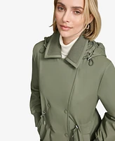 Andrew Marc Women's Finley Rain Shell Hooded Trench
