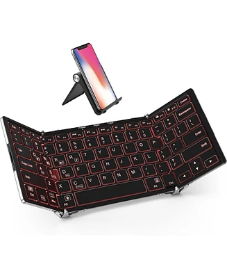 Backlit Foldable Keyboard, BK05 Wireless Folding Keyboard with Backlight, Portable Bluetooth Keyboard for Travel