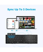 Portable Keyboard, BK09 Foldable Bluetooth Keyboard with Number Pad for Travel and Business Trip, Rechargeable Portable Keyboard