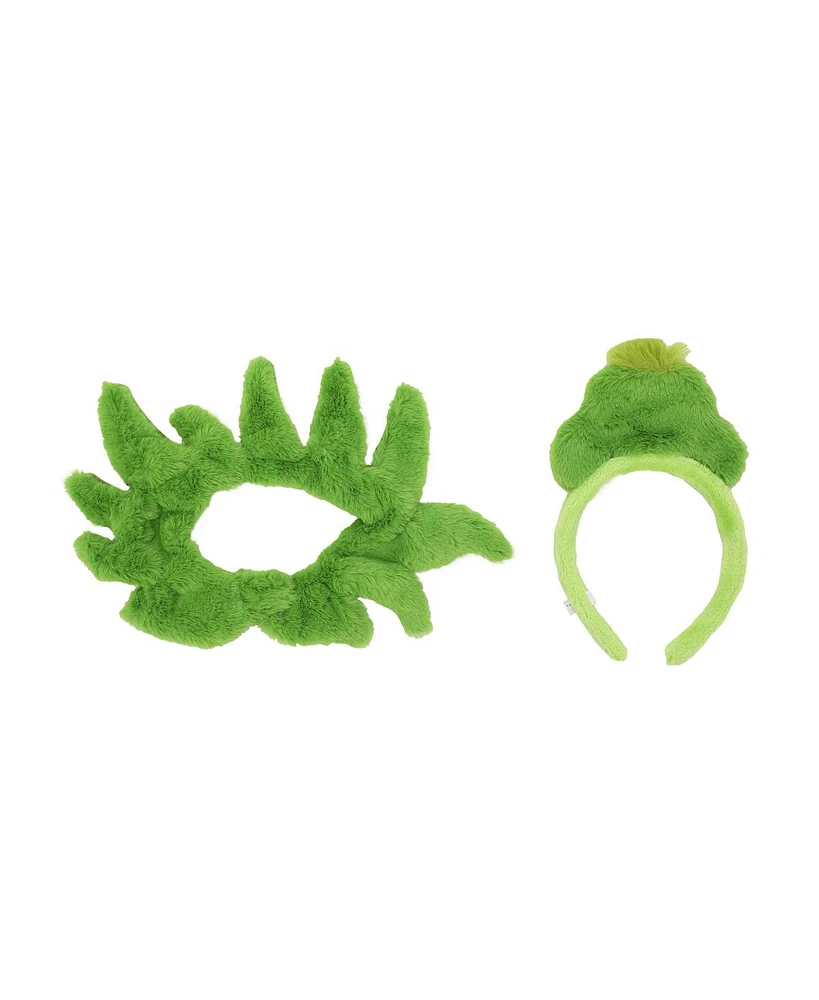 Grinch Plush Headband with Furry Collar Set