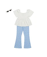 Derek Heart Big Girls Peasant Top and Flare Pants Set