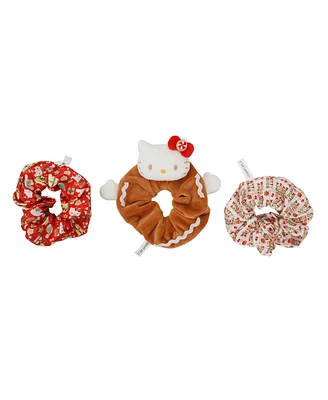 Hello Kitty Gingerbread Cat 3-Piece Scrunchie Set