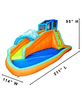 Banzai Surf Rider Kids Inflatable Outdoor Aqua Lagoon Water Slide Splash Park
