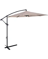Gymax 10' Hanging Umbrella Outdoor Patio Market Banana Offset