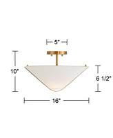Possini Euro Oracle 16" Wide Warm Brass Ceiling Light - Possini Euro Design