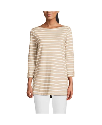 Lands' End Women's Supima Cotton Adjustable 3/4 Sleeve Boatneck Tunic
