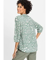 Olsen Women's Ikat Print Tunic Shirt