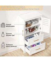 Freestanding Bathroom Cabinet with 2 Drawers and 2 Doors