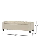 Tufted Upholstered Storage Ottoman Bench with Lift-Top and Versatile Seating for Bedroom or Living Room-The Pop Home