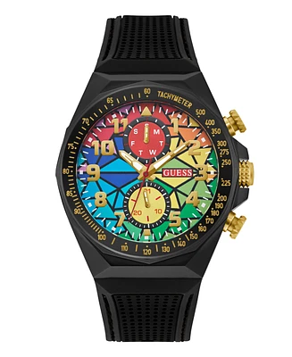 Guess Men's Multi-Function Black Silicone Strap Watch