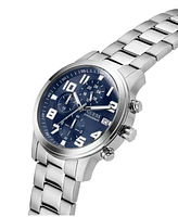 Guess Men's Chronograph Silver-Tone Stainless Steel Watch, 44mm