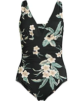 Lands' End Plus Slender Suit Grecian Low Leg One Piece Swimsuit