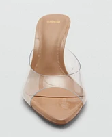 Mango Women's Vinyl Panel Heeled Shoes